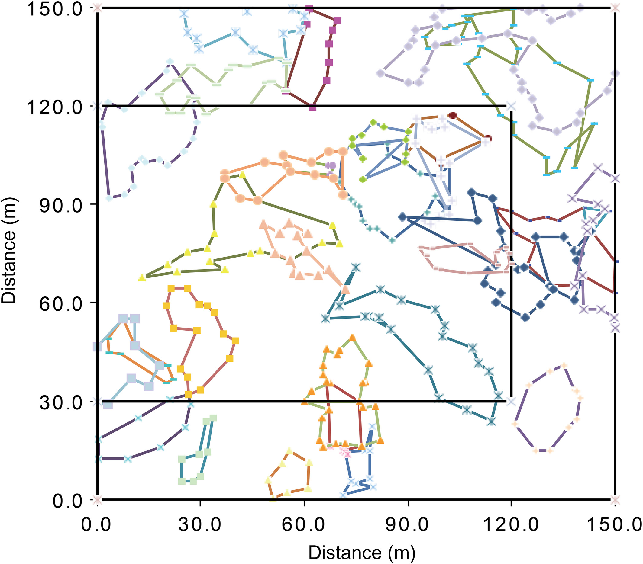 Map of disturbance zones from treefalls in the Cocha Cashu forest plot